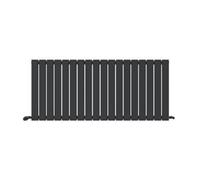 Ibathuk Belgravia Horizontal Single Slim Flat Panel Radiator Anthracite 600mm X 1368mm-Grey