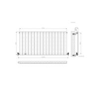 Ibathuk Belgravia Horizontal Single Slim Flat Panel Radiator White 600mm X 1216mm-White