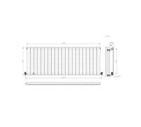 Ibathuk Belgravia Horizontal Single Slim Flat Panel Radiator White 600mm X 1596mm-White