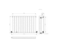 Ibathuk Belgravia Horizontal Single Slim Flat Panel Radiator White 600mm X 836mm-White