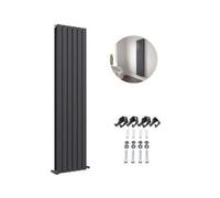 Ibathuk Belgravia Vertical Double Slim Flat Panel Radiator Anthracite 1800mm X 456mm -Grey