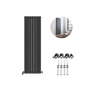 Ibathuk Belgravia Vertical Double Slim Flat Panel Radiator Anthracite 1800mm X 532mm -Grey