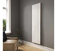 Ibathuk Belgravia Vertical Double Slim Flat Panel Radiator White 1800mm X 456mm + Angled Valve-White