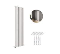 Ibathuk Belgravia Vertical Double Slim Flat Panel Radiator White 1800mm X 456mm -White