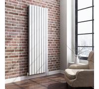 Ibathuk Belgravia Vertical Double Slim Flat Panel Radiator White 1800mm X 608mm + Angled Valve-White