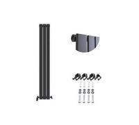 Ibathuk Belgravia Vertical Single Slim Flat Panel Radiator Anthracite 1600mm X 228mm-Grey
