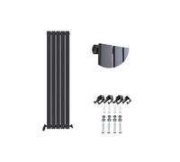 Ibathuk Belgravia Vertical Single Slim Flat Panel Radiator Anthracite 1600mm X 380mm-Grey
