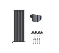 Ibathuk Belgravia Vertical Single Slim Flat Panel Radiator Anthracite 1600mm X 532mm-Grey