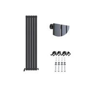 Ibathuk Belgravia Vertical Single Slim Flat Panel Radiator Anthracite 1800mm X 380mm -Grey