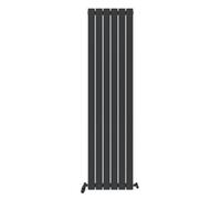 Ibathuk Belgravia Vertical Single Slim Flat Panel Radiator Anthracite 1800mm X 456mm + Angled Valve-Grey