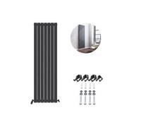 Ibathuk Belgravia Vertical Single Slim Flat Panel Radiator Anthracite 1800mm X 532mm-Grey