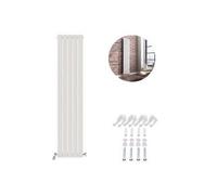 Ibathuk Belgravia Vertical Single Slim Flat Panel Radiator White 1800mm X 380mm-White