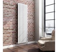 Ibathuk Belgravia Vertical Single Slim Flat Panel Radiator White 1800mm X 532mm + Angled Valve-White