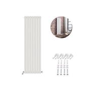Ibathuk Belgravia Vertical Single Slim Flat Panel Radiator White 1800mm X 532mm-White