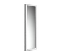 Ibathuk Brillia Wall Hung Full Length Mirror, Gloss White Framed Bevelled Glass, Modern Bathroom & Bedroom Furniture