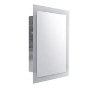 Ibathuk Bristol Wall Mounted Stainless Steel Bathroom Mirror Cabinet, Modern Sliding Door Storage Unit With Shelf, 660 X 480mm