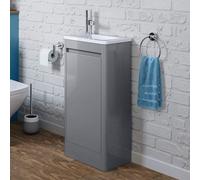 Ibathuk Cloakroom Floor Standing Vanity Unit With Basin - Tap Hole