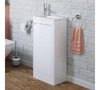 Ibathuk Cloakroom Floor Standing Vanity Unit With Basin - Tap Hole