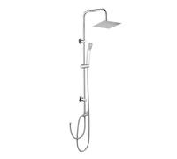 iBathUK | Modern Chrome Riser Rail Mixer Square Shower Head Kit for Bath Tap SP5106
