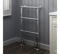 Ibathuk Georgian Traditional Vertical Towel Radiator Rail, Towel Warmer 3 Bar Floor Mounted Heated Towel Rail For Bathroom- 914X53