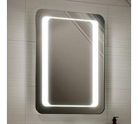 iBathUK Halo LED Bathroom Mirror Battery Operated Rectangular Light Up Mirror with Bright LED Illumination Modern Frameless Copper Free Wall Mounted Design for Bathrooms 500x700mm