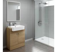 iBathUK Harper 2 Door Floorstanding Vanity Unit With Semi Recessed Basin - 660mm X 800mm