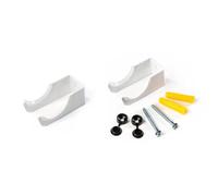 iBathUK Helena White Radiator Brackets, 2 Column Wall Mounting Kit, Durable Steel Construction, Powder-Coated Finish, Easy Installation for Traditional and Designer Radiators