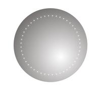 Ibathuk Luna Wall Mounted Round Led Illuminated Bathroom Mirror, Modern Battery Powered Mirror With White Light, 500 X 500mm