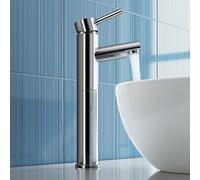 iBathUK | Luxury Tall Counter Top Basin Mixer Tap Modern Chrome Bathroom Sink TB3018