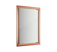 iBathUK Mirana Wall Mounted Framed Bathroom Mirror, Modern Rectangular Portrait or Landscape Design Copper-Free Silver Mirror with PVC Frame in Copper, 1000 x 700mm