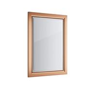 iBathUK Mirana Wall Mounted Framed Bathroom Mirror, Modern Rectangular Portrait or Landscape Design Copper-Free Silver Mirror with PVC Frame in Copper, 700 x 500mm