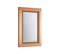 iBathUK Mirana Wall Mounted Framed Bathroom Mirror, Modern Rectangular Portrait or Landscape Design Copper-Free Silver Mirror with PVC Frame in Copper, 450 x 300mm