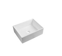 iBathUK Modern Rectangular White Gloss Countertop Ceramic Wash Basin Sink
