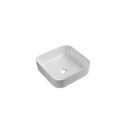 iBathUK Modern Square White Gloss Countertop Ceramic Wash Basin Sink
