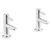 iBathUK | Pair of Hot and Cold Basin Sink Mixer Taps Chrome Bathroom Faucets TB3011