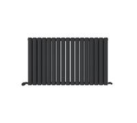 Ibathuk Princia Horizontal Double Oval Panel Radiator Anthracite 600 X 1020mm -Grey