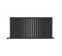 Ibathuk Princia Horizontal Double Oval Panel Radiator Anthracite 600 X 1200mm-Grey