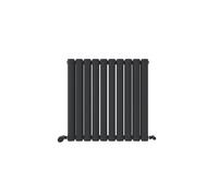 Ibathuk Princia Horizontal Double Oval Panel Radiator Anthracite 600 X 600mm-Grey