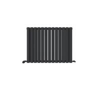 Ibathuk Princia Horizontal Double Oval Panel Radiator Anthracite 600 X 780mm-Grey
