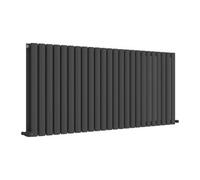 Ibathuk Princia Horizontal Double Oval Panel Radiator Anthracite 600X1440mm-Grey