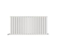 Ibathuk Princia Horizontal Double Oval Panel Radiator White 600 X 1200mm-White
