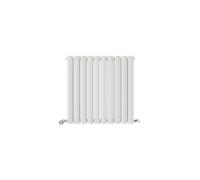 Ibathuk Princia Horizontal Double Oval Panel Radiator White 600 X 600mm-White