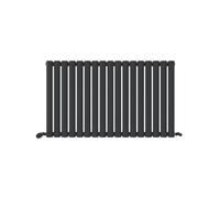 Ibathuk Princia Horizontal Single Oval Panel Radiator Anthracite 600 X 1020mm-Grey