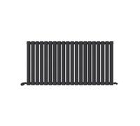 Ibathuk Princia Horizontal Single Oval Panel Radiator Anthracite 600 X 1200mm-Grey