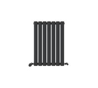 Ibathuk Princia Horizontal Single Oval Panel Radiator Anthracite 600 X 420mm-Grey