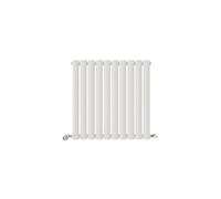 Ibathuk Princia Horizontal Single Oval Panel Radiator White 600 X 600mm-White