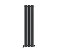 Ibathuk Princia Vertical Double Oval Panel Radiator Anthracite 1600 X 360mm-Grey