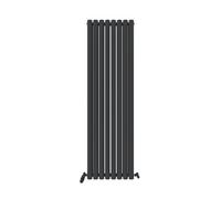 Ibathuk Princia Vertical Double Oval Panel Radiator Anthracite 1600 X 480mm-Grey
