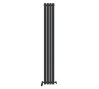 Ibathuk Princia Vertical Double Oval Panel Radiator Anthracite 1800 X 240mm -Grey