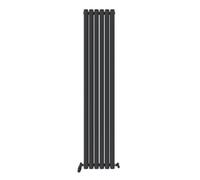 Ibathuk Princia Vertical Double Oval Panel Radiator Anthracite 1800 X 360mm-Grey
